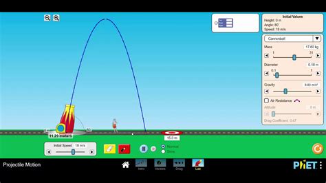 Projectile Motion Phet Youtube