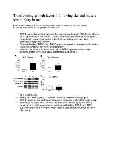 Article 2 Transforming growth factor β following skeletal muscle