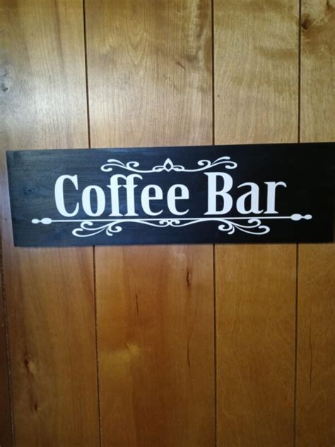 Wooden Coffee Bar Sign My Community Made