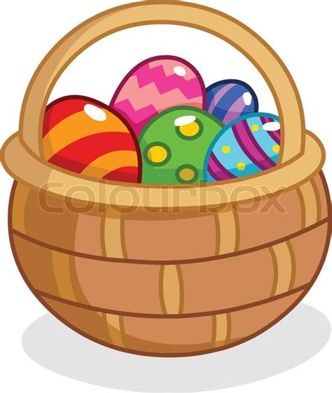 Cartoon Easter Egg Basket Vektorgrafik Colourbox