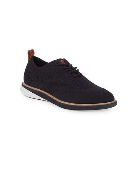 Cole Haan Grande Knit Wing Tip Oxfords In Black For Men Lyst