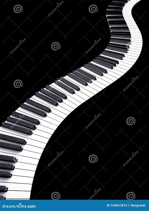 Wave Shaped Bent Musical Keyboard Of A Piano Stock Illustration