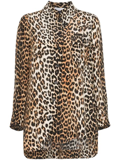 Ganni Leopard Print Shirt Farfetch Leopard Print Shirt Leopard