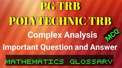 Complex Analysis Mcq Pg Trb Polytechnic Trb Youtube