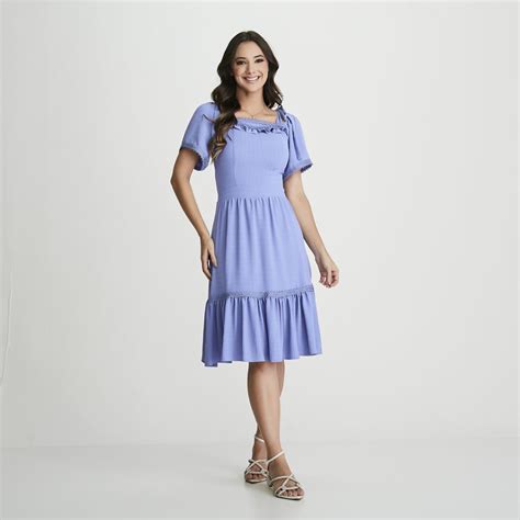 Vestido Rute Azul Tata Martello Moda Evang Lica Lu Modas