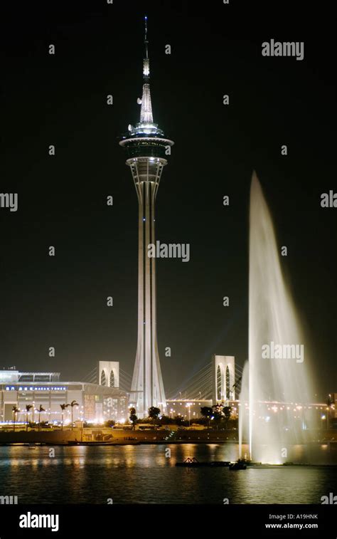 Macau Tower Night View China Stock Photo - Alamy