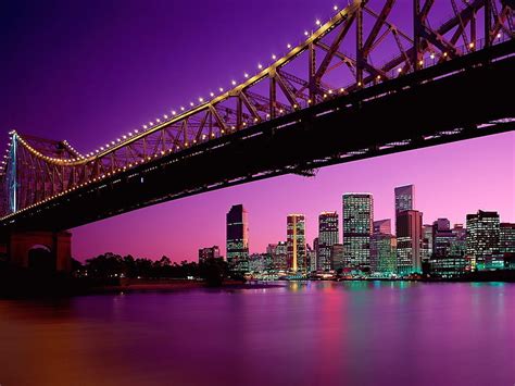 Brisbane Australia Night HD Noche Paisaje Urbano Australia Brisbane