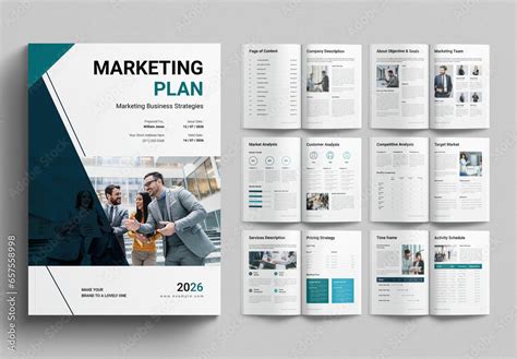 Marketing Plan Template Design Brochure Layout Stock Template | Adobe Stock