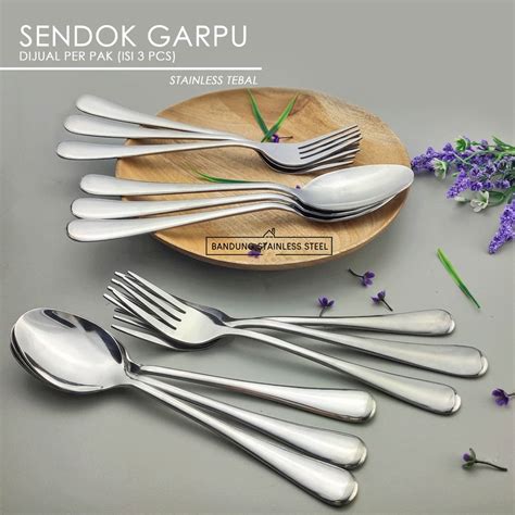 Jual Pcs Sendok Garpu Makan Besar Standar Stainless Tebal Hotel Spoon