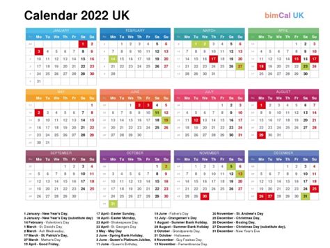 Holidays For 2022 Calendar Year Uk Pelajaran