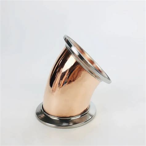 Copper Sanitary Elbow 2 51mm Od64mm 45 Degree Copper Pipe For Home Brewing Distillation