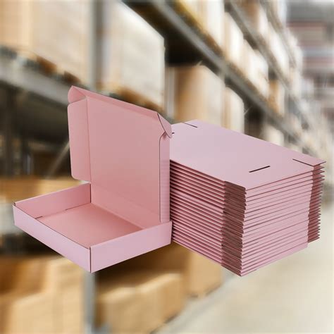 8x8x4 Shipping Boxes 25 Pack Corrugated Cardboard Mailer Box For Packing And Mailing Pink