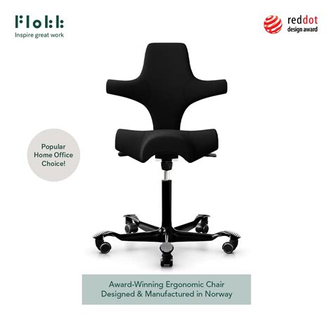 Hag Capisco 8106 Ergonomic Office Chair By Flokk Black Fabric 10