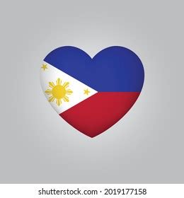 Flag Philippines Heart Philippines Flag Vector Stock Vector Royalty