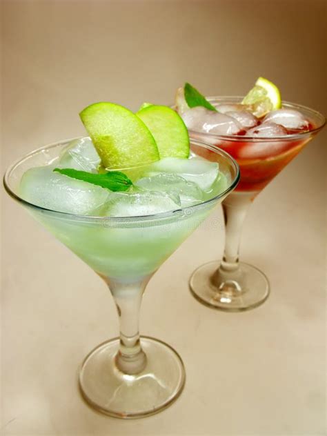 Alcohol Punch Cocktail Drinks with Mint Stock Photo - Image of cordial ...