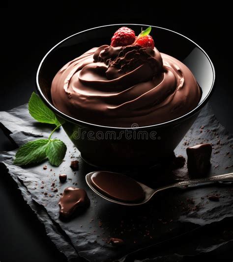 Decadent Chocolate Dessert On Black Stone Platter Generative Ai Stock