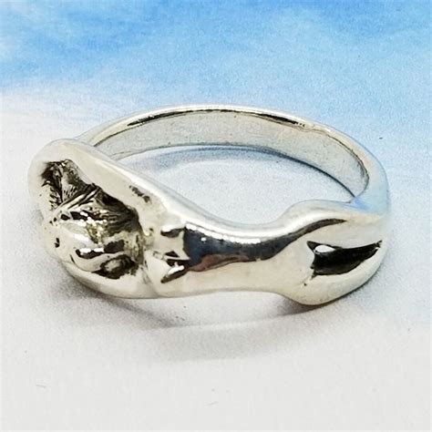 Erotic Naked Lady Ring Mens Womens Unisex Vintage Sterling Silver