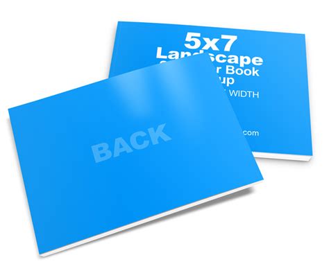 Slim Landscape Book Mockup 5x7 Cover Actions Premium Mockup Psd