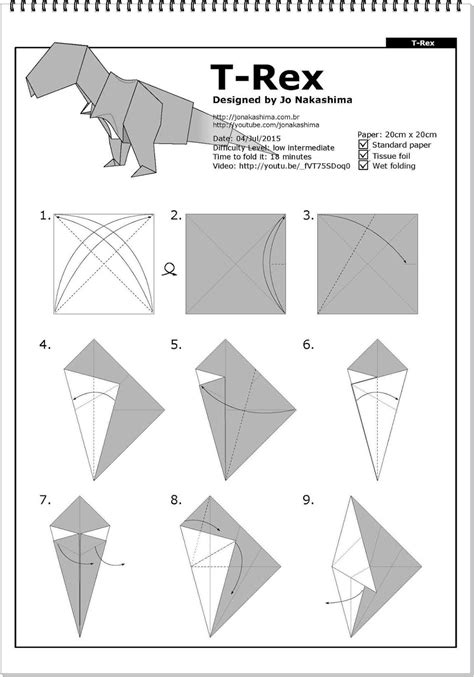 Diagram Tyrannosaurus Rex Jo Nakashima Ruby Book Origami