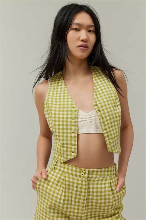 Bdg Brian Gingham Vest And Short Set Urban Outfitters Canada