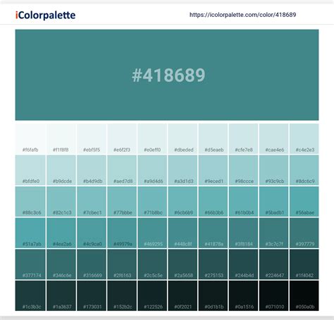 Pantone 17 4919 Tpx Teal Color Hex Color Code 418689 Information