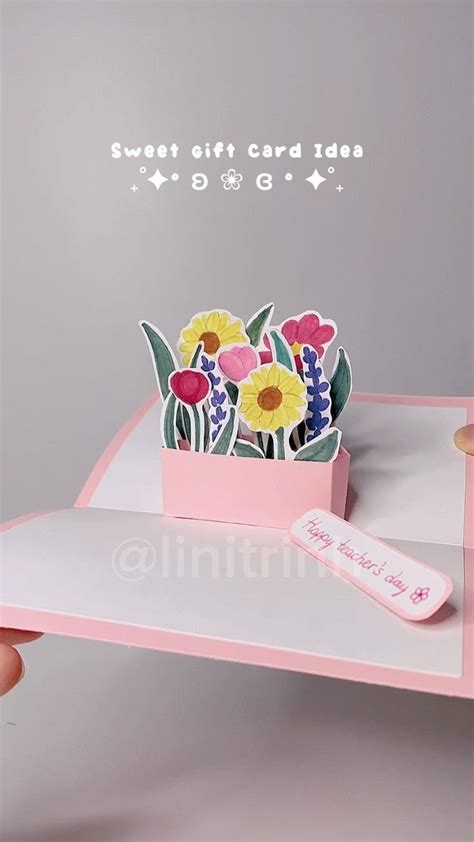 Simple Pop Up Flower Gift Card Idea Diseños de joyería con cuentas