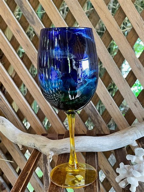 Glass Beach Ocean Themed Large Wine Glass Set Of 2 Unique T Perfect