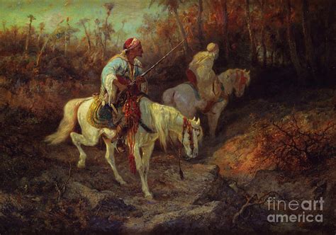 Arab Horsemen At The Edge Of A Wood Painting By Adolf Schreyer Pixels