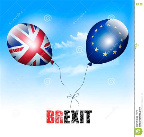 Uk And Eu On Balloons Brexit Concept Stock Illustration Illustration