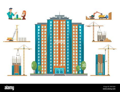 Stages of skyscraper building set Stock Vector Image & Art - Alamy