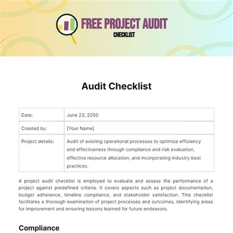 Free Project Checklist Templates Editable And Printable