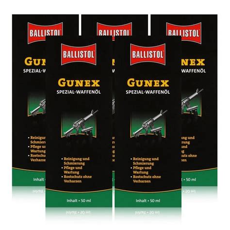 Ballistol Multifunktionsöl Ballistol Gunex Spezial Waffenöl 50ml Rostschutz Ohne Verharzen 5er