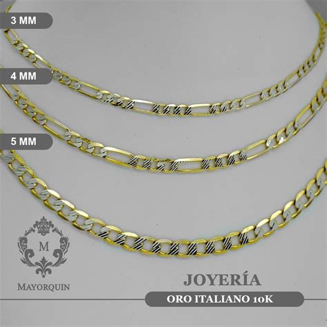 Oro Italiano 10k Cadena Barbada Bitono 4mm 55cm Mercado Libre