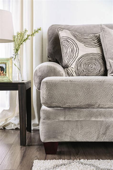 Buy Furniture Of America Bonaventura Sm Gy Sf Sofa In Gray