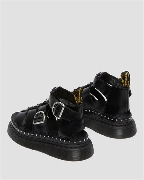 Mackaye Hardware Leather Strap Sandals In Black Dr Martens