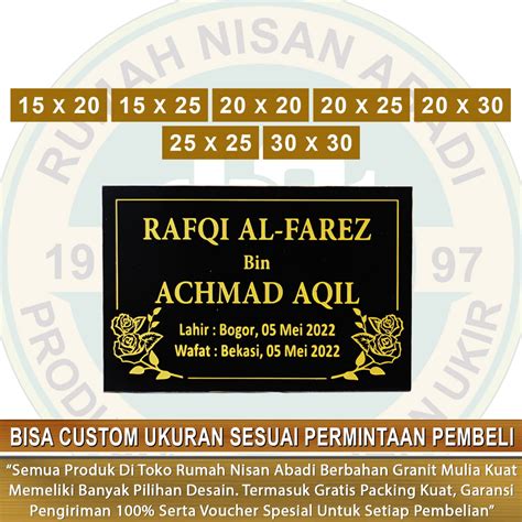 Jual Batu Nisan Makam Granit Prasasti Tulisan Papan Nama Ukiran Maesan