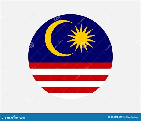 Malaysia Round Country Flag Malaysia Circle National Flag Stock Vector Illustration Of