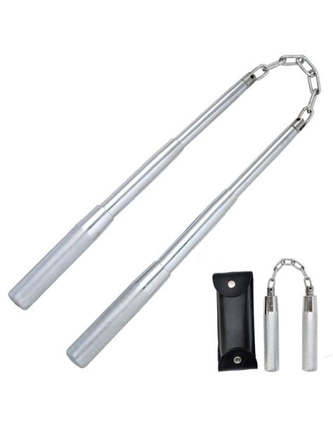 Chrome Telescopic Nunchaku With Metal Chain And Carry Case Enso