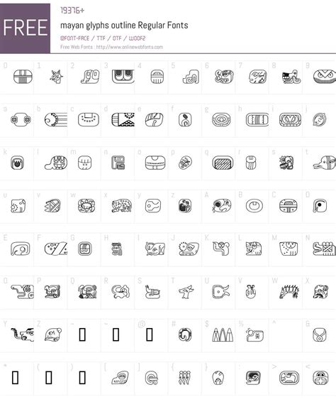 Mayan Glyphs Outline Regular 100 2012 Fonts Free Download