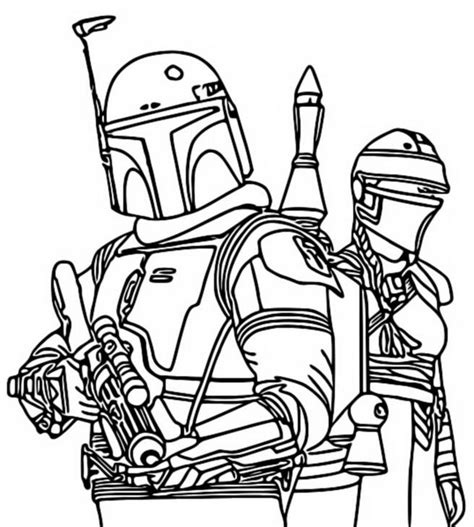 Coloring page The book of Boba Fett : Boba Fett & Fennec Shand 1