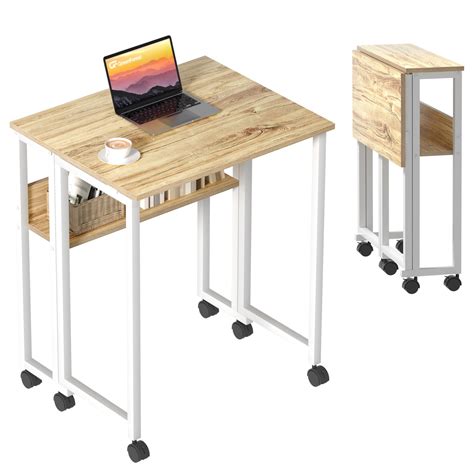 Snapklik.com : GreenForest Folding Desk Small Rolling Desk