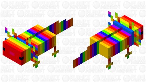 Rainbow axolotl Minecraft Mob Skin