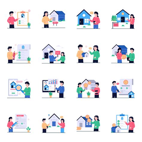 pack  real estate flat illustrations  vector art  vecteezy