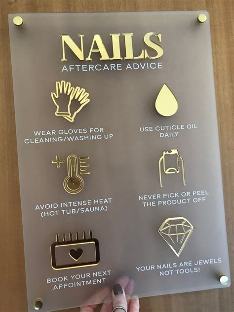 Nail Aftercare Advice Acrylic A3 3d Perspex Wall Sign Beauty Etsy