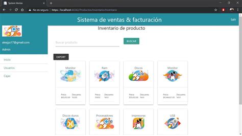 Sistema De Facturaci N En Asp Net Core Interfaz Registros De Productos