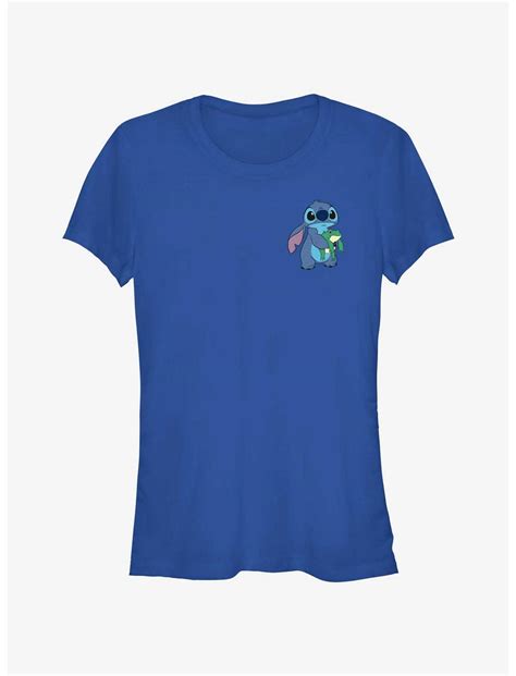 Disney Lilo And Stitch With Froggie Pocket Girls T Shirt Blue Hot Topic