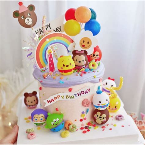 Pc Set Cake Topper Tsum Tsum Decoration Free Happy Birthday