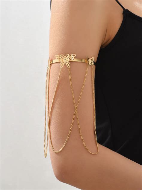 Gold Fashionable Iron Arm Cuff Embellished Jewelry Arm Cuff Jewelry