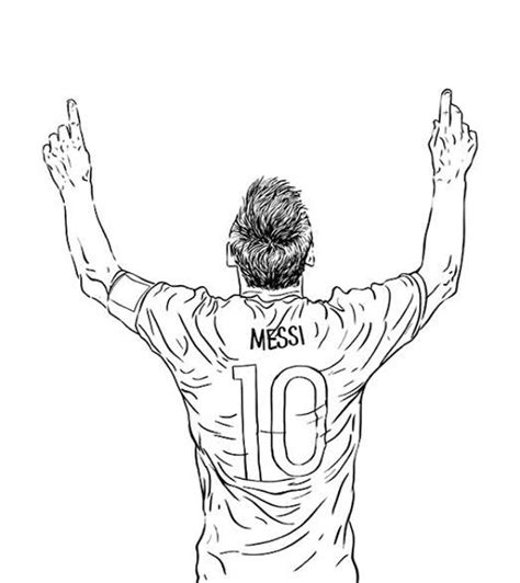 Minimal Messi Outline Tattoo