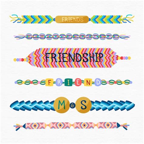 Free Vector | Colorful friendship band collection